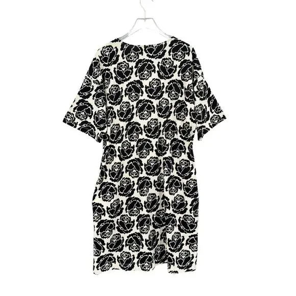 Tory Burch NWT L Rose Print Soft Knit Short Sleeve Cotton T-Shirt Dress
